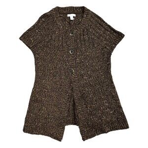 Charter Club Brown Knit Short Sleeve Cardigan S